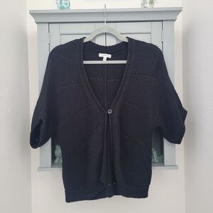 Croft & Barrow Black Knit Cardigan/shrug Boho Cottagecore Goth Y2K Size Medium